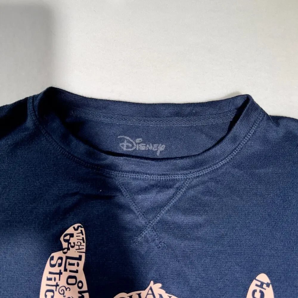 Disney Stitch Lilo Sleepwear Night Shirt Woman Medium 8-10 '21 Print Navy - Picture 7 of 15